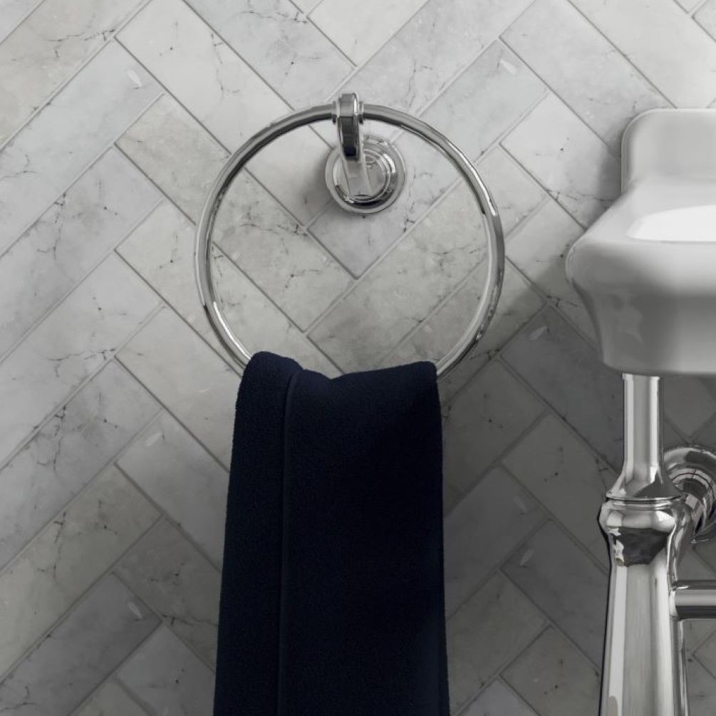 Lifestyle image of Burlington Guild Chrome Towel Ring